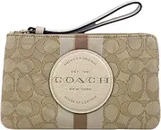 [COACH] Dempsey Large Corner Zip Wristlet In Signature Jacquard With Stripe Patch