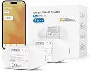 [meross] WiFi Switch Works with Apple HomeKit, Smart Switch Remote Control with Siri, Alexa, Google Assistant, and SmartThings, DIY Smart for Electrical Appliances, 2pcs
