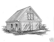 24 x 30 2 - Car Front Gable Garage Building Plans with Walkup Loft 2x6