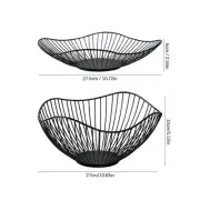 Iron Wire Fruit Bowl Bread Basket Storage Dish Dining Table Object N9M9 E1N0