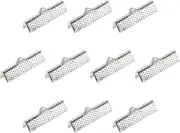 100Pcs Ribbon Crimp Clamp Ends, 25Mm Bookmark Pinch Cord End Clasps for DIY Craf
