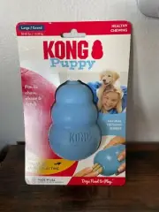 NEW KONG Puppy Rubber Teething Dog Treat Chew Toy Large Blue