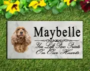 Customized Cocker Spaniel Memorial Stone Dog Grave Marker Pet Garden Plaque