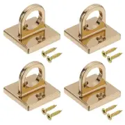 Pad Eye Plate U Hooks, 4 Pack Metal Ceiling Hook Wall Mount Loop, Matte Golden
