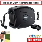 Holman 20m Retractable Garden Hose Reel Swivel Bracket Outdoor Gardening Water
