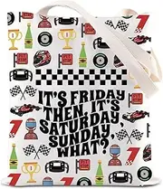 BAUNA Racing Lovers Tote Bag Sunday Racing Shoulder Bag Paddock Club Gift Checkered Flag Gift Sport Game Day Gift Racer Team Gift
