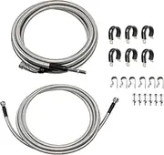 WATERWICH Fuel Lines Kit Stainless Steel Braided Compatible with 2006-2011 Chevy HHR/ 2005-2010 Chevy Cobalt/ 2007-2010 Pontiac G5 Replacement for QFF0015SS