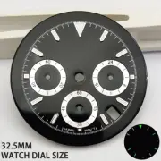 Matted Black Green Luminous Watch Dial for VK63 Quartz Movement Part