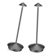 Portable Cordless Table Lamp Modern Led Desk Lamp Rechargeable 2 Grey 2pcs