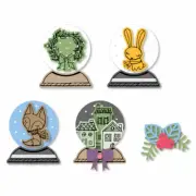 Sizzix Framelits Die Set 12PK w/Stamps - Snow Globe Scene by Jordan Caderao