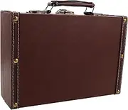 Healeved Vintage Suitcase Storage Box: Wooden Retro Trunk - Decorative Luggage Chest for Home Decor - Wood Keepsake Case for Wedding Favors Pirate Parties
