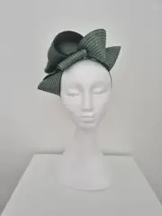Miss Samantha. Womens loop headband fascinator in Khaki Green