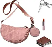 [Generic] Small Nylon Crescent Bag,Stylish Sling Shoulder Bag Casual for Women Men | Nylon Crescent Purses Bag, Adjustable Storage pack for Work, Dates