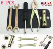 5PCS Motorcycle Spark Plug Spanner Wrench Plier Socket Tool Kit W/Storage Pocket (for: Triumph)