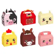 12Pcs Farm Animal Paper Candy Gift Box - Kids Birthday Party favours