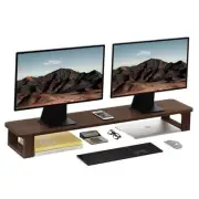 Dual Monitor Stand Riser 2 Heights Adjustable Wood Computer Monitor Stand