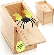 FunFamz The Original Spider Prank Box- Funny Wooden Box Toy Prank, Hilarious Money Gift Box Surprise Toy and Gag Gift Practical Joke