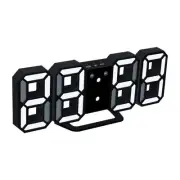 ZAZ Digital LED Clock 3D Digital Alarm Clock (Body: Black, LED: White) dtokei-00