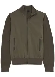 Herno Shell and Knitted Bomber Jacket - Khaki - M M