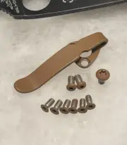 Matte Brown Titanium Pocket Clip Stainless Screws For Spyderco Tenacious Knife