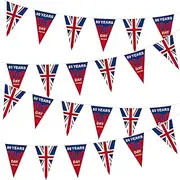 30 Flags VE Day 80th Anniversary Banner, VE Day 80th Anniversary Flag, Victory In Europe Decorations, Bunting Decorations for Victory In Europe Garden Indoor Outdoor Party Decoration (32.8ft)