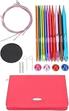 Tunisian Crochet Hooks Set, Aluminum Interchangeable Crochet Hooks Set with Cable & Storage Bag, 3-10mm Long Crochet Hooks Knitting Needle for Crochet Lovers & Beginners