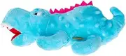 Squeaky Dinosaur Dog Toy, Plush Chew Toy for Small and Medium Dogs with BB Squeaker and Crinkle Sound (Blue (25 * 10cm))