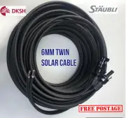 25M PV Solar Extension Cable Twin Core 6mm2 Genuine MC4 Connectors to regulator