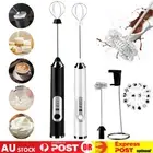 USB Rechargeable Egg Beater Milk Coffee Frother Drink Foamer Mixer W 2 Stir Head