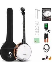 Vangoa Banjo 5 String Acoustic Electric Full Size Closed Back Set for Beginners