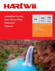 A4 Heat Laminated Pouches Thin Film 150 Micron ( 75x2 ) - 100 Sheets Hartwii