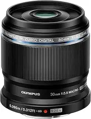 M. Zuiko Digital ED 30mm F3.5 Macro Lens, Suitable for All MFT Cameras (Olympus OM-D & Pen Models, Panasonic G-Series), Black