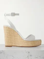 [Aquazzura] Aquazzura - Sunseeker 110 Leather Wedges Platform Sandals - White - IT40 IT 40 White