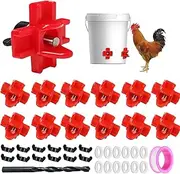 Duck Waterer,Chicken Water Dispenser | Stainless Steel Leakproof Feeder Nipple Horizontal Watering System for Poultry & Drinking
