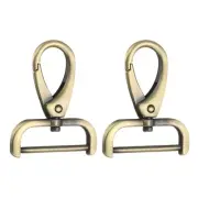 2Pcs Detachable Snap Hook Swivel Clasp 1 1/4" D Ring Lobster Claw Clasps Brass