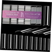 700pcs Square Nail Tips No C Curve Clear Straight 700pcs No C Curve Nail Tips