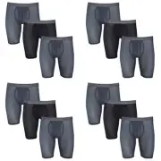 Fruit of the Loom Men's Boxer Briefs 12-Pack Everlight Breathable Nylon/Spandex