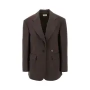 [P.A.R.O.S.H.] P. A.R. O.S. H. Linen-blend oversized jacket Woman M M Brown