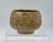 New Signed Bowl Vase Brown Glazed Asymmetrical Textured Pottery Moab Made