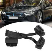 16Pin OBD2 Flat Extension Cable 1 To 2 Female Splitter Auto Diagnostic Tool ECA