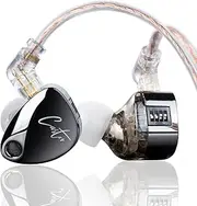 KZ Castor in Ear Monitor Headphones,Dual-Dynamic Driver Wired Earbuds, HiFi Improved Bass in-Ear Earphone Sound Tuning Noise Isolating IEM,2PIN Detachable Cable (Black(Improved bass), Without Mic)