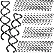FANDAMEI 50PCS Spiral Hair Pins, Spin Pins Non-Scratch Round Tips, Twist Screw Hair Pin for Women Bun Hair Style DIY, Spiral Bobby Pins Black
