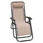 Zero Gravity Reclining Deck Chair (Beige)
