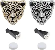 SING F LTD 2PCS Car Air Vent Clip Bling Rhinestone Leopard Shape Car Essential Oil Diffuser with Cotton Pad Car Bling Accessories Car Interior Decor