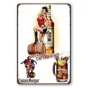3x Tin Sign Captain Morgan Rum Sprint Drink Decorative Wall Art Rustic Look
