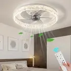 AHAWILL 20 Ceiling Fan Light Bedroom LED Remote Control Bladeless DX006 - WHITE