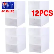 Artiss Shoe Rack Storage Cabinet Shoe Box 12 Stackable Plastic Cube White W