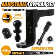 Adjustable Drop Towbar Tow Bar Ball Mount Tongue Hitch Trailer Car 4000KG