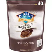 Blue Diamond Dark Chocolate Almond Snack Nuts Oven Roasted 40oz Bag