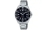 Casio Silver/Black Men's Stainless Steel 50m Sports Watch MDV-10D-1A1